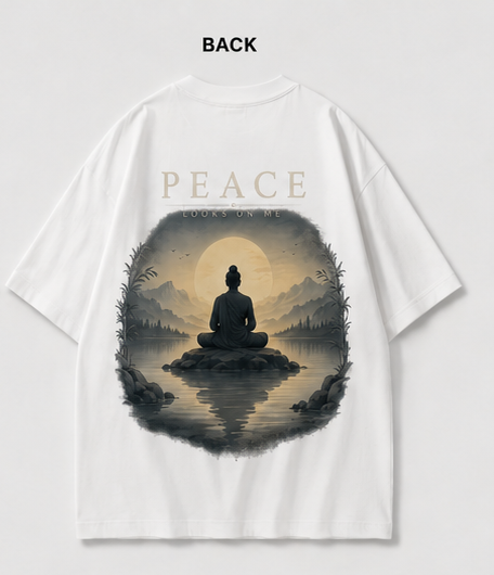 PEACE LOOKS ON ME OVERSIZED T-SHIRT