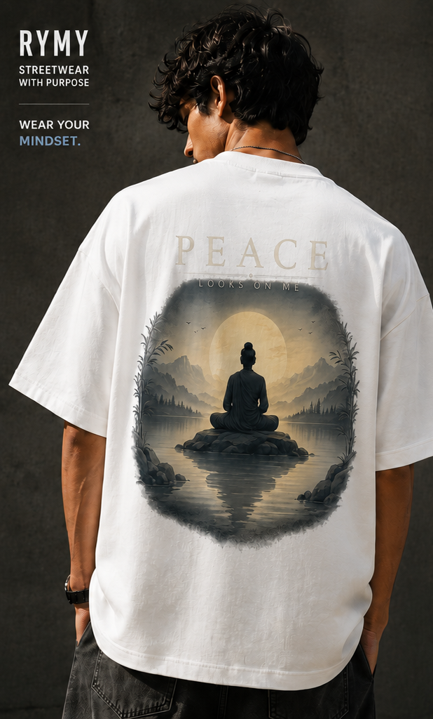 PEACE LOOKS ON ME OVERSIZED T-SHIRT