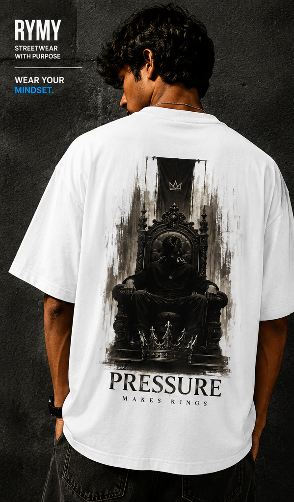 PRESSURE MAKES KINGS OVERSIZED T-SHIRT