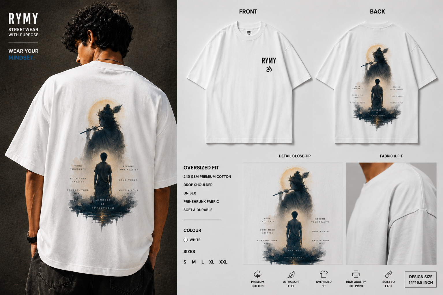 MINDSET IS EVERYTHING OVERSIZED T-SHIRT